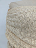 Chic Off The Shoulder Apricot Jacquard Knit T Shirt for Women Slimming Long Sleeve Ruched Design for Romantic Dates