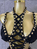 Women Sexy Sparkly White Braided Halter Mini Dress Gold Bead Trim Cutout Sides Ideal Beach Parties Vacations Special Occasions