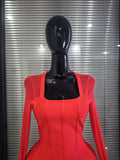 Black Red Color Women Long Sleeve Sexy O-Neck Bodycon Mini Bandage Dress Florals Celebrate Evening Party Nightclub Outfit