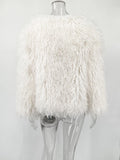 Fashion Luxury Cropped Faux Fur Coat Women's Winter 2025 Ins Hot Fluffy Short Faux Fur Jacket Street Style Warm Outwear