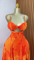 Women Floral Printed Strap Backless Bra Front Big Swing Maxi Long Dress 2025 Vintage Sexy Club Party Evening Dresses