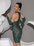 Women Luxury Sexy Mesh Crystal Diamonds sequin Mini Dress Birthday Party Costume Bar Nightclub Stage Performance Clothing