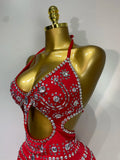 Women Sexy Halter Crystal Feathers Bodycon Mini Dress Nightclub Performance Stage Outfit Luxury Birthday Photo Shoot Dress
