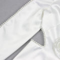 Elegant Beaded pearls blazer pants set Suits women flower white slim blazer +Sexy Mesh See Through sequin Trousers two-piece set