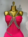 Women Sexy Sleeveless Luxury Rhinestone Maxi Long Bodycon Bandage Dressed Birthday Party Elegant Knitted Bodycon Clothing