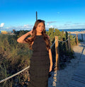 Fashion Backless Ruched Long Dress For Women Halter Lace Up Sexy Ruffle Dress Loose Female 2025 Summer New Vacation Dress