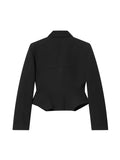 Black Loose Spliced Buttons Chic Jackets for Women Lapel Long Sleeve Commute Basics Jacket Female Summer Fashion