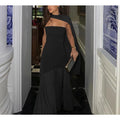 Solid Slimming Side Split Dress for Women Strapless Skeeveless High Waist Sexy Dresses Female Fashion New