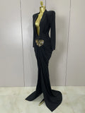 Sexy 2026 New Deep V-Neck  Long Sleeve Bodycon Long Dress Women Spring Elegant Evening Party Celebrate Cocktail Outfit Vestido
