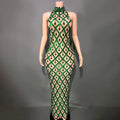Festival Shiny Rhinestones Party Dress Birthday Luxury Costume Fancy Brilliant Dancer Wedding Impressive Evening Dress