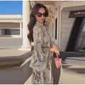 Vintage Women's Printed Long Dresses Loose O-neck Flared Half Sleeve Big Hem Wide Female Dresses 2026 Summer Lady Elegant Robes