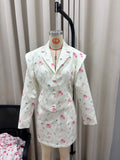 Floral Print Blazer Women's Skirt Set Elegant Cropped Jacket Mini Skirt Two Piece Set Spring Business 2026 Casual Outfit New