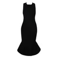 New Women Sexy Black Backless Ruffles Rayon Bandage Dress Elegant Club Party Dress Vestidos