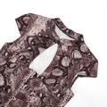 Snake Print Romper Hollow Out Jumpsuit Woman Playsuit Birthday One Piece Corset Combinaison Short Femme Night Club Outfits