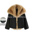 Luxury Big Faux Fur Collar Padded Puffer Jacket Women Winter Thick Bomber Jackets Chic Brand Fashion Girls Quilted Coat