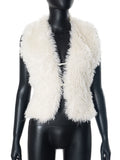 Sexy Furry Tank Tops Women Backless Sexy Midnight Cardigan Autumn Hipster Wild Basic Streetwear Halter Furs Y2K Tops