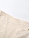 Chic Two Piece Sets for Women Tassel Epaulet Embroidered Hook and Eye Placket Cropped Jacket Mini Skirt for Party