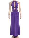 Elegant Backless Dress Women Y2K Patchwork Sparkle Bandage Irregular Sleeveless Sexy Beach Vacation Hottie Vestidos