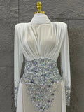 Luxury Tailored Rhinestone Long Evening Dress, Formal Gown for Prom Red Carpet Cocktail Birthday Gala Party