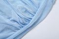 Sexy See Through Dress Women Sexy Halter Chain Backless Irregular Ruched Patchwork Vacation Birthday Party Clubwear