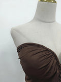 Solid Two Piece Set for Women Strapless Sleeveless Top High Waist Slimming Dress Female Fashion Style New
