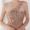 High Quality Women Design Maxi Dress Sexy One Shoulder Sequin Evening Dress Party Night Elegant Long Prom Dress Vestidos