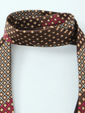 Dark Brown Halter Top with Patterned Tie Detail Female Retro Chic Sleeveless Slimming Vest for Luxury Afternoon Tea