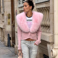 Elegant Faux Fur Coats Women's Warm Puffy Slim Long-Sleeve Collared Cardigan Winter Fashion High-Street Women Outwear