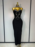 High Quality Strapless Beading With Necklace Bandage Dress  Celebrity Elegant  Evening Party Fancy Club Birthday Dresses