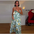 Print Women Dress Strapless Camisole Dress High Waisted Floral Dress Slimming Design Fashion Wear Daily Style