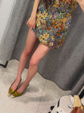 Women's Floral Sleeveless Mini Dress Vintage V-neck Straighten The Hem Slim Short Dresses 2026 Lady Summer Daily Commute Wear
