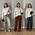 Women's Grey Wool Knitted Cardigan Elegant Button Large Size Sweater Knitwears Cardigans New Winter Fall Clothes Gray Red White