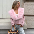 Fur collar Sweaster Cardigan Women's Buttons Long Sleeve Solid Slim Knitted Coat Female Autumn Winter Commuting Cardigan