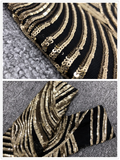 2026 Autumn School New Gold Sequin Women's Midi Dress Long Sleeve Deep V-neck Bodycon Dress Evening Party Dresses Vestidos