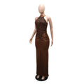 Runway Halter Formal Dresses for Women Sexy Elegant Evening Gowns Split Thigh Bodycon Maxi Wedding Guest Long Dresses