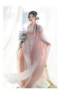 Olive Girl Pink Embroidered Fairy Dress for Ren Faire 2026 Garden Wedding Fairycore Photoshoot Everyday Wear S-L XS-3XL Plus Size Embroidered Flowing Sleeve Romantic Editorial Not Costume Fairy Dress Cottagecore Dress Chinese Heritage Fashion Women