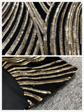2026 Autumn School New Gold Sequin Women's Midi Dress Long Sleeve Deep V-neck Bodycon Dress Evening Party Dresses Vestidos