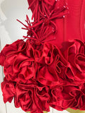 Fashion Cocktail Elegant Luxury Birthday Party Red Black Bandage Outfit Women Sexy Halter Prom Gown Celebrity Club Two Piece Set