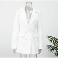 Lady Solid Waist Cinching Blazer Dress Fashion Full Sleeve Lapel V-neck Double Breasted Slim Vestidos 2026 Office Street Gown