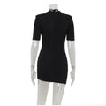 Women's Black Lace Trim Mini Dress Cutout Ruched Bodycon Stretch Dresses Chic Party Club Night Out Fashion High Street Outfit