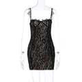 Jacquard Double Deck Dress Party Women Y2K Sexy Lace Spaghetti Strap Body-Shaping Nighclub Summer Trend Mini Bodycon