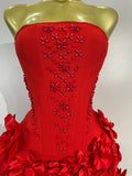 Elegant Cute Pearl Beaded Flower Sexy Strapless Bodycon Mini Bandage Dress Celebrate Eveing Party Birthday Cocktail Wedding Wear
