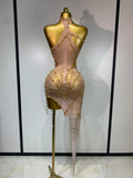 Women Luxury Black Mesh See Through Crystal Diamond Bodycon Dress Sexy Evening Party Club Nightclub Dress Singer Stage Costume