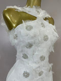 Elegant Flower Beading Sexy Sleeveless Bodycon Long Bandage Dresses Celebrity Cocktail Women Luxury Birthfay Evening Party Dress