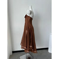 Sexy Patchwork Pleated Women's Long Dress Slim Backless Sleeveless Split Empire Female Dresses 2026 Summer Beach Party Lady Robe