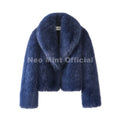 Winter 2026 Trendy Brown Obsession Cropped Shawl Collar Faux Fur Coat Women Jacket Chic Girls Brand Fox Fur Outerwear