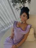 Luxury Violet Bandage Long Dress Women's Ruched Beaded Tight Strap Maxi Dress Elegant Celebrity Evening Birthday Party Vestidos