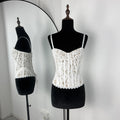 One Shoulder Spaghetti Strap Corset Bustier Camisole Top Women Lace Sleeveless Backless Sexy Y2K Party Club Summer Cami