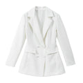 Lady Solid Waist Cinching Blazer Dress Fashion Full Sleeve Lapel V-neck Double Breasted Slim Vestidos 2026 Office Street Gown