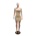 Women Sleeveless Diamonds Hot Rhinestones Tassel Mini Dress Sexy Evening Night Club Party Dresses Birthday Outfits Vestidos